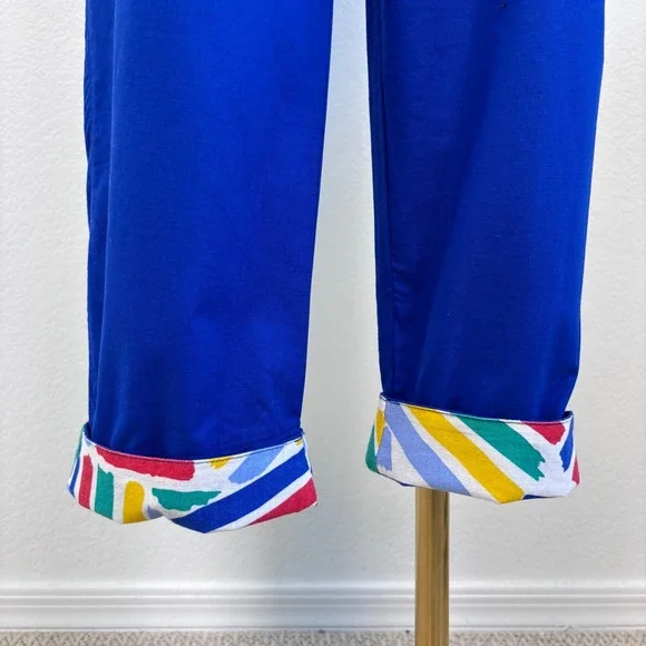Art to Wear by Ken Done VNTG Blue High Waisted Pleated Tapered Pants Size Small - Picture 3 of 16